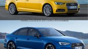 2016 Audi A4 vs 2019 Audi A4 old vs new front three quarters