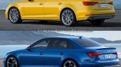 2016 Audi A4 vs 2019 Audi A4 old vs new rear three quarters