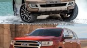 2019 Ford Everest vs. 2015 Ford Everest front three quarters