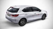 2020 Honda City Hatchback White Rear Rendering
