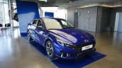 2021 Hyundai Elantra Blue Front Three Quarters Liv