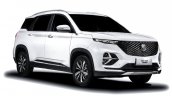 Mg Hector Plus White Exterior