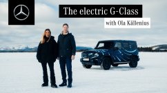 Electric Mercedes G-Class Going Sideways on a Frozen Lake