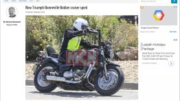 Triumph Bonneville Bobber Cruiser spotted for first time