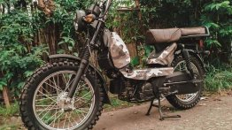 TVS XL100 wears camouflage paint & knobby tyres