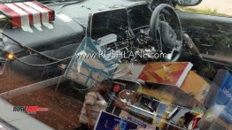 Tata Buzzard interior spied, roof spoiler revealed