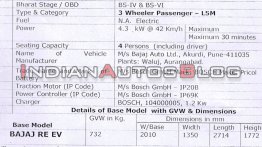 Exclusive: Bajaj RE EV electric rickshaw specs leaked, to be launched soon