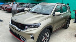 Kia Sonet GT Line Spied Inside-Out at Dealership Stockyard