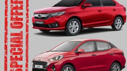 Compact-sedan Discounts - Upto INR 48,000 Off on Honda Amaze & INR 50,000 Off on Hyundai Aura