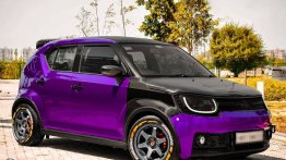 This Maruti Ignis Gets A Lurid Purple And Black Wrap Job