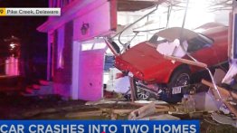 SUV Crash Wrecks Garage, Damaging C3 Corvette and Chevy Nova