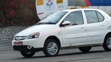 Spied - Fully undisguised Tata Indigo eCS facelift continues testing