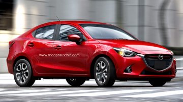 Rendering - 2015 Mazda2 sedan has the Honda City in its crosshairs