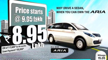 Report - Tata Aria gets a price cut of INR 1 lakh, starts at INR 8.95 lakhs now