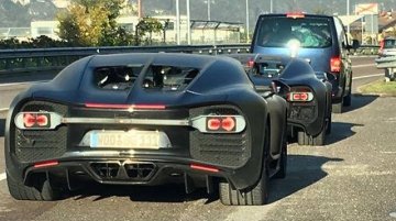 Two prototypes of the Bugatti Chiron spotted testing together - Spied