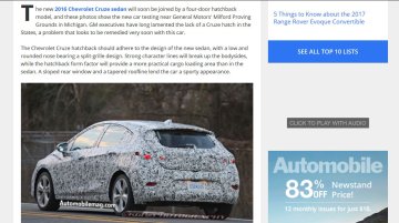 2017 Chevrolet Cruze Hatchback spotted in Michigan - Spied