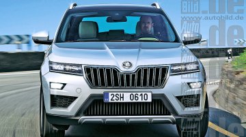 Skoda Kodiak front fascia rendered, debuts at Paris Motor Show - Report