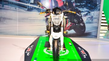 Benelli TNT 25 with accessories at the Auto Expo 2016