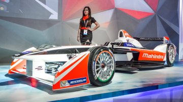 Mahindra Formula E race car at the Auto Expo 2016