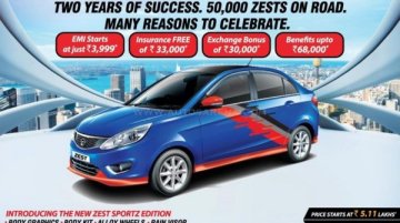 Tata Zest Sportz Edition launched to celebrate 50,000 unit sales