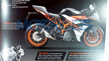 2017 KTM RC390 & 2017 KTM RC200 brochure leaks out