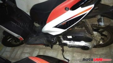 Aprilia SR125 with ARAI sticker spotted in India