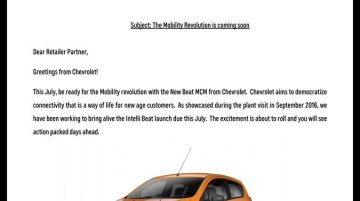 2017 Chevrolet Beat coming on July 3rd week, confirms leaked memo