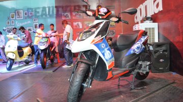 Aprilia SR150 with Chelsea livery at Nepal Auto Show 2017