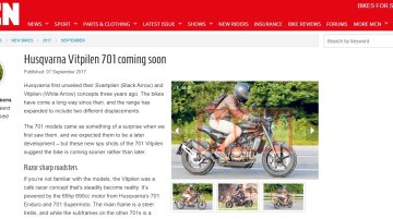 Production Husqvarna Vitpilen 701 spotted testing in Europe