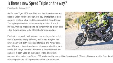 2018 Triumph Speed Triple spotted with redesigned exhaust & wheels