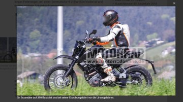 Scrambler variant of KTM 390 Duke spied in Austria