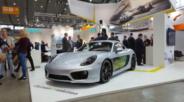 Porsche Cayman e-volution EV showcased at Electric Vehicle Symposium