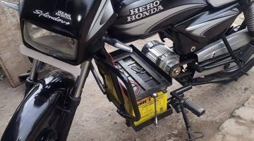 Hero Splendor+ with an electric motor