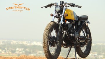 Modified Yamaha RX100 by Ornithopter is a Scrambler-Cafe Racer