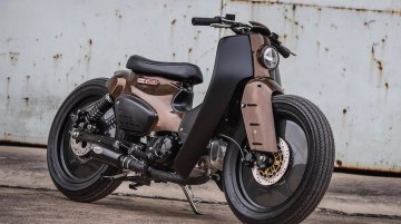 Honda Super Cub modified into a cafe-scrambler 'K-Storm' by K-Speed Customs