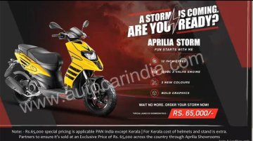 Aprilia Storm 125 to be launched at INR 65,000 – Report