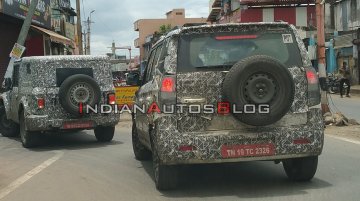 2020 Mahindra Thar hard-top spied with 2020 Mahindra TUV300 Plus