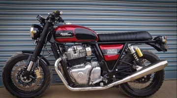 Modified Royal Enfield Interceptor INT 650 flaunts new paint job and inverted front forks [VIDEO]