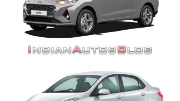 Hyundai Aura vs. Hyundai Xcent - Old vs. New