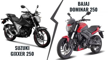 Bajaj Dominar 250 vs. BS6 Suzuki Gixxer 250 - Specs, features & prices compared