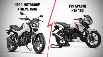 Hero Xtreme 160R vs. TVS Apache RTR 160 - Specs & features compared