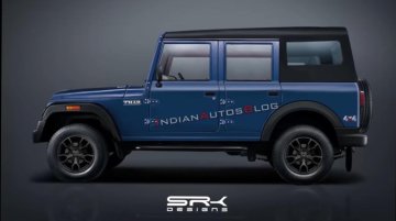 2020 Mahindra Thar 4-door side profile rendered, looks bigger