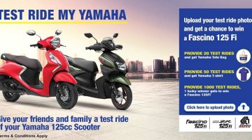 New Test Ride My Yamaha campaign could win you a Yamaha Fascino 125