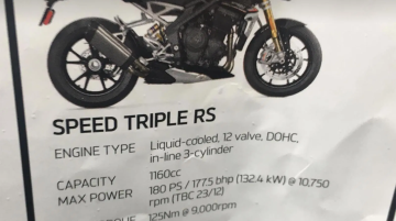 2021 Triumph Speed Triple 1200 RS specs leaked; to produce 180 PS!