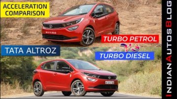 Tata Altroz 1.5L Diesel vs 1.2L Turbo-Petrol - Acceleration Comparison