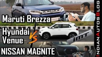 Maruti Vitara Brezza vs Hyundai Venue vs Nissan Magnite - Acceleration Comparo