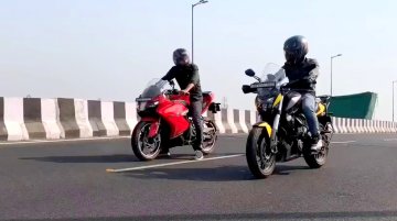 TVS Apache RR 310 vs Bajaj Dominar 400 - Drag Race of Flagships