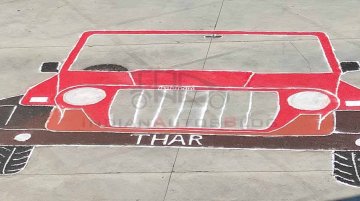 Mahindra Thar Rangoli - Image Gallery