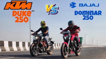 Bajaj Dominar 250 vs KTM 250 Duke - Top-End Drag Race - Who Wins?