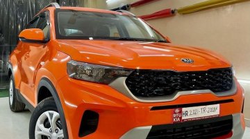 Kia Sonet Wrapped with Gorgeous Looking Gloss Orange Wrap